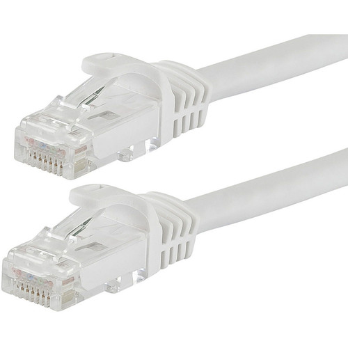 Monoprice FLEXboot Series Cat5e 24AWG UTP Ethernet Network Patch Cable, 100ft White - 100 ft (30.48 m) Category 5e Network Cable for - (11229)