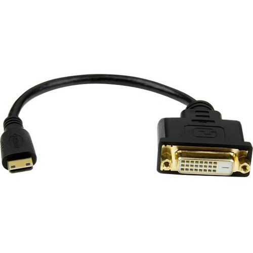 StarTech.com Mini HDMI to DVI-D Adapter M/F - 8in - 8" DVI-D/HDMI Video Cable for Tablet, Monitor, TV, Projector, Video Device - First (Fleet Network)