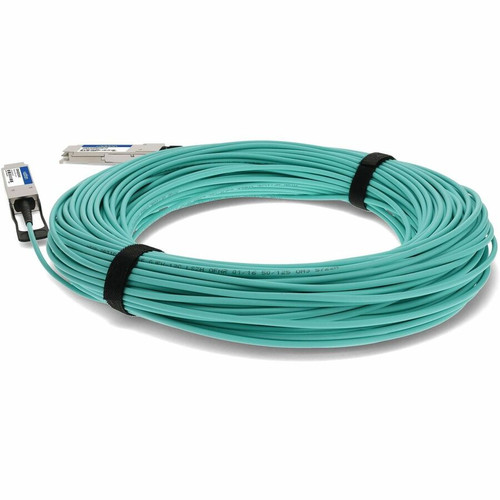 AddOn Finisar FCBN410QB1CX0 Compatible TAA Compliant 40GBase-AOC QSFP+ Active Optical Cable (850nm, MMF, 100m) - 328.1 ft (100 m) for (FCBN410QB1CX0-AO)