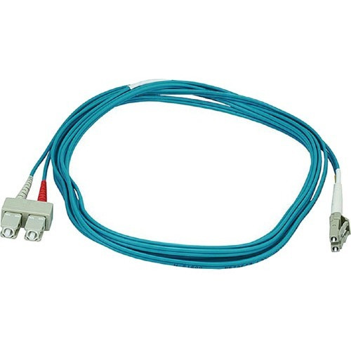 Monoprice 10Gb Fiber Optic Cable, LC/SC, Multi Mode, Duplex - 3 Meter (50/125 Type) - Aqua - 9.8 ft Fiber Optic Network Cable for - 2 (Fleet Network)