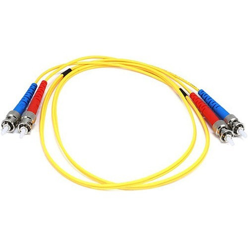 Monoprice Fiber Optic Cable, ST/ST, Single Mode, Duplex - 1 meter (9/125 Type) - Yellow - 3.3 ft Fiber Optic Network Cable for Network (Fleet Network)