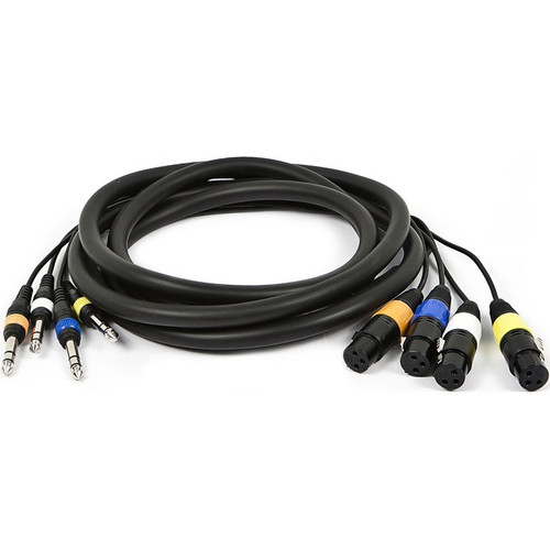 Monoprice 10ft 4-Channel TRS Male to XLR Female Snake Cable - 10 ft 6.35mm/XLR Audio Cable for Audio Device - First End: 1 x 6.35mm - (Fleet Network)
