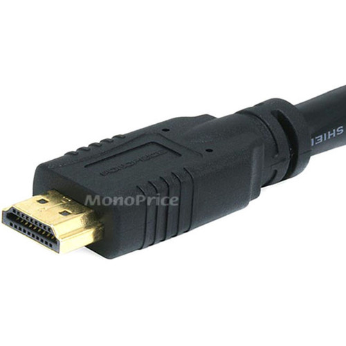 Monoprice Commercial Series Standard HDMI Extension Cable with Ethernet, 25ft Black - 25 ft (7.62 m) HDMI A/V Cable for Audio/Video - (6069)