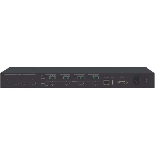 Kramer VSM-4X4A 4 x 4 Seamless AV Matrix Switcher/Multi-Scaler - WUXGA 1920 x 1200 - Twisted Pair - 4 HDMI In/Out - Rack-Mountable