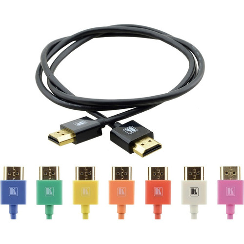 Kramer C-HM/HM/PICO/YL-3 Ultra Slim Flexible HighSpeed HDMI Cable with Ethernet-Yellow - 3 ft (0.90 m) HDMI A/V Cable for Audio/Video (Fleet Network)