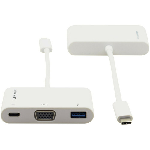 Kramer USB 3.1 Type-C to VGA & USB 3.0 & PD Adapter Cable - USB/VGA Video/Data Transfer Cable for Projector, Video Device, Smartphone, (ADC-U31C/M1)