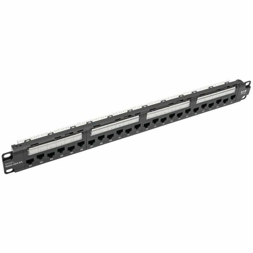 Tripp Lite series N252-024-6A 24-Port 1U Rack-Mount Cat6a/Cat6/Cat5e 110 Patch Panel - 24 Port(s) - 24 x RJ-45 - 1U High - Black - 19" (Fleet Network)