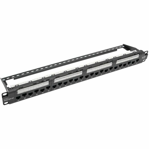 Tripp Lite series N252-024-6A 24-Port 1U Rack-Mount Cat6a/Cat6/Cat5e 110 Patch Panel - 24 Port(s) - 24 x RJ-45 - 1U High - Black - 19" (N252-024-6A)