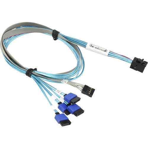 Supermicro MiniSAS HD to 4 SATA 60/60/60/60cm with Sideband Cable - Mini-SAS HD/SATA Data Transfer Cable for Storage Device, Add-on - (Fleet Network)