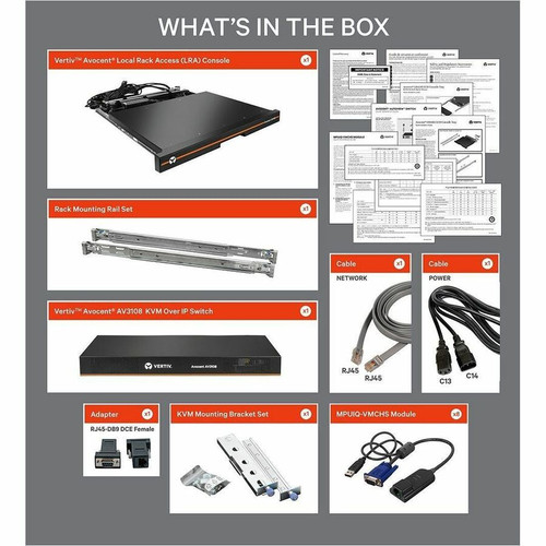 Vertiv AVOCENT LCD, 16P KVM, 16 Cables, USB KB-US INTL - 16 Computer(s) - 18.5" LED - UXGA - 1600 x 1200 - 16:9PS/2 PortUSBVGA - - - - (LRA185KMM16D-G01)