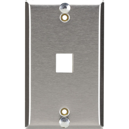 Black Box Wallplate for Mounting Wall-Style Telephone - Stainless Steel - 1-gang - Stainless Steel (Fleet Network)