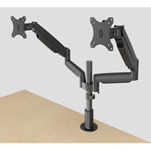 Middle Atlantic Desk Mount for LCD Monitor - Black - 2 Display(s) Supported - 40 lb (18143.69 g) Load Capacity - 75 x 75, 100 x 100 - (MM3-2X1BLK)