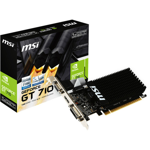 MSI NVIDIA GeForce GT 710 Low-profile Graphics Card 1 GB DDR3 PCI Express HDMI Graphic SDRAM Width Core Bit Bus MHz G7101D3HP