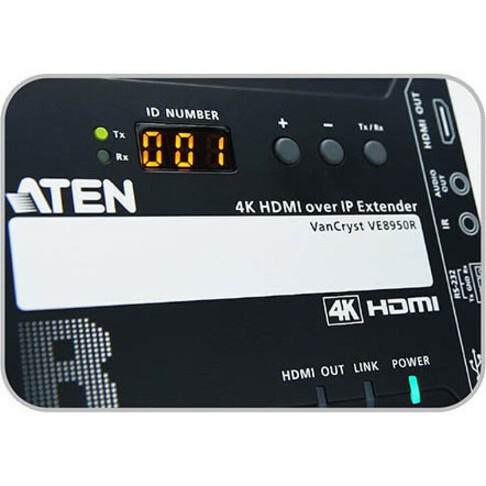 ATEN VE8900R HDMI over IP Receiver - 1 Remote User(s) - Full HD - 1920 x 1080 Maximum Video Resolution - 2 x Network (RJ-45) - 2 x USB (VE8900R)