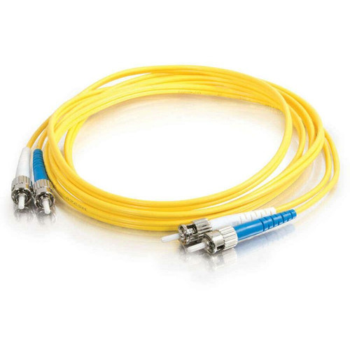 C2G 16.4ft (5m) ST-ST 9/125 OS2 Duplex Single-Mode PVC Fiber Optic Cable - Yellow - 16.4 ft (5 m) Fiber Optic Network Cable for Device (25933)