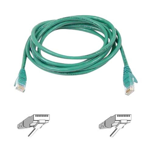 Belkin 3' Cat6 Snagless Patch Cable Green - 3 ft (0.91 m) Category 6 Network Cable for Network Device, VoIP Device - First End: 1 x - (Fleet Network)