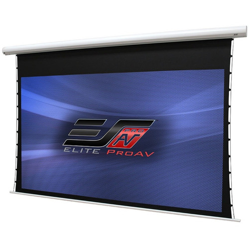 Elite ProAV Saker Tab Tension 100 Inch Electric Projection Screen 16:9 CineGrey Tensioned Surface 49 Height Motorized Mount SKT100XHD5-E12