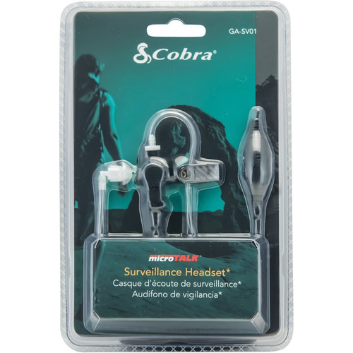 Cobra GA-SV01 Surveillance Headset - Wired Mono Earbud with Transparent Acoustic Tube - Sub-mini Phone - 2.5mm Connector - Push-to-Talk - VOX - IP54