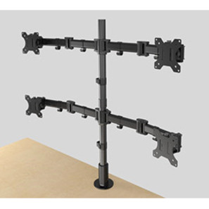Middle Atlantic Desk Mount for LCD Monitor - Black - 4 Display(s) Supported - 80 lb (36287.39 g) Load Capacity - 75 x 75, 100 x 100 - (MM3-2X2BLK)