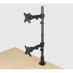 Middle Atlantic Desk Mount for LCD Monitor - Black - 2 Display(s) Supported - 40 lb (18143.69 g) Load Capacity - 75 x 75, 100 x 100 - (MM3-1X2BLK)