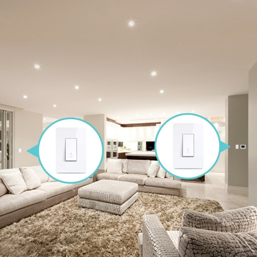 Kasa Smart Wi-Fi Light Switch, 3-Way Kit - Button Switch - Light Control - Google Assistant, Alexa, Cortana Supported - 120 V AC - (HS210KIT)