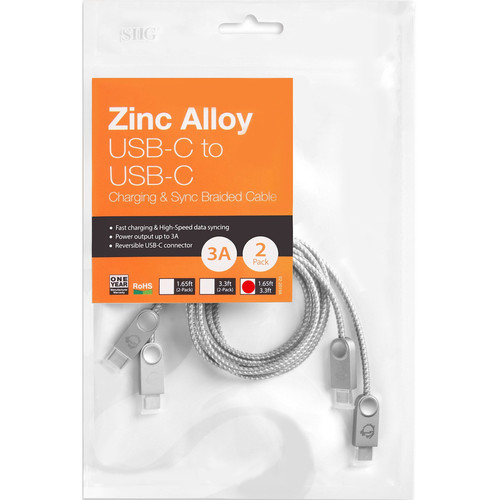 SIIG Sync And Charge USB Data Transfer Cable Type C Male For Smartphone Tablet Notebook Sync/Charge First End X CB-US0Q11-S1