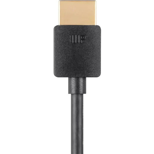 Monoprice 4K Slim Certified Premium High Speed HDMI Cable 1ft - 18Gbps Black - 1 ft (0.30 m) HDMI A/V Cable for Audio/Video Device - 1 (24182)