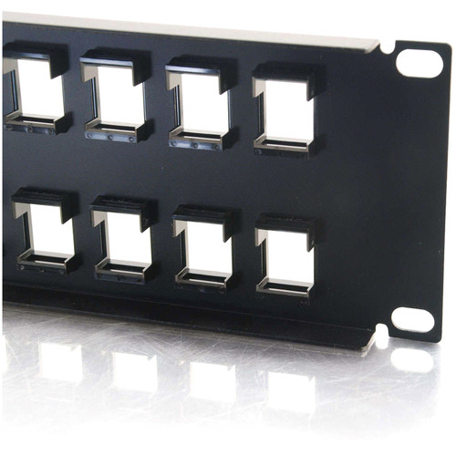 C2G 32 port Blank Keystone/Multimedia Patch Panel - 32 - 32 Port(s) - 32 x RJ-11 - 2U High - Black - 19" Wide (03860)