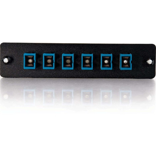 C2G Quiktron Q-Series 6-Strand, SC, Zirconia Insert, SM, Blue SC Adapter Panel - 6 Port(s) - 6 x Simplex - Blue, Black - Wall (31112)