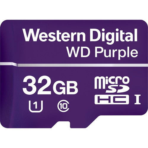 Western Digital Purple WDD032G1P0A 32 GB Class 10/UHS-I (U1) microSDHC - 100 MB/s Read - 60 MB/s Write - 3 Year Warranty (Fleet Network)