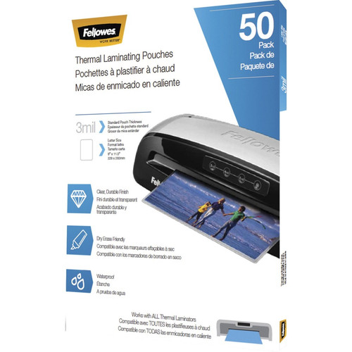 Fellowes Letter-Size Thermal Laminating Pouches - Sheet Size Supported: Letter 8.50" (215.90 mm) Width x 11" (279.40 mm) Length - 9" x (5744301)