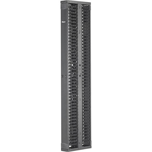 Panduit Dual Sided Manager - Vertical Cable Manager - Black - 42U Rack Height - Steel, Acrylonitrile Butadiene Styrene (ABS) - 1 Pack (Fleet Network)