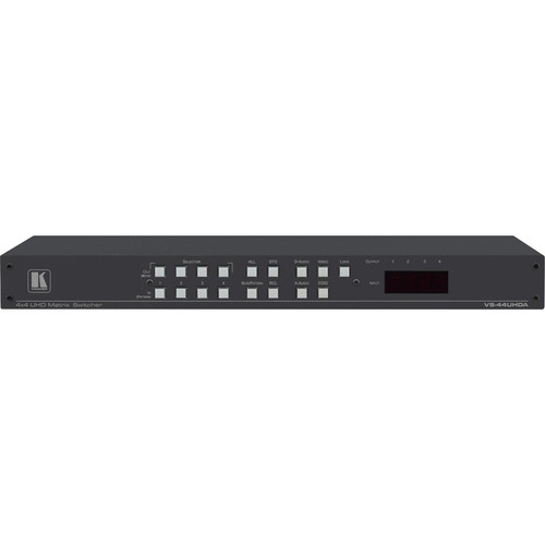 Kramer 4x4 4K60 4:2:0 HDMI Matrix Switcher with Audio Embedding/De-Embedding - 4096 x 2160 - 4K - 4 x 4 - Display - 4 x HDMI Out (Fleet Network)