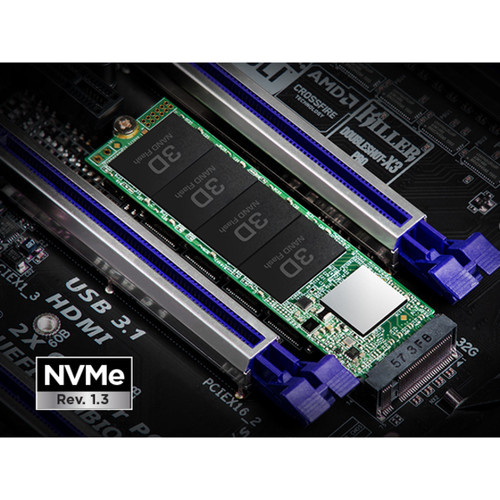 Transcend 128 GB Solid State Drive - M.2 2280 External - PCI Express (PCI Express 3.0 x4) - 1800 MB/s Maximum Read Transfer Rate - 5 (TS128GMTE110S)