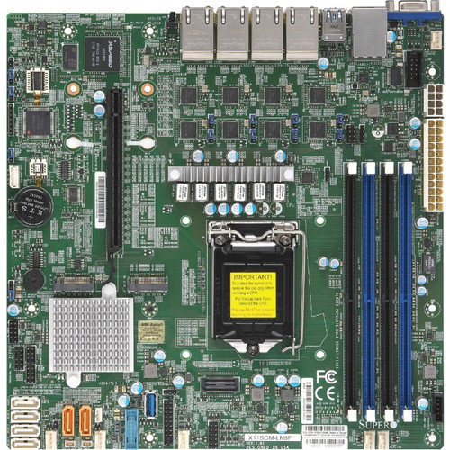 Supermicro X11SCM-F Server Motherboard - Intel C246 Chipset - Socket H4 LGA-1151 - Micro ATX - 128 GB DDR4 SDRAM Maximum RAM - DIMM, - (Fleet Network)