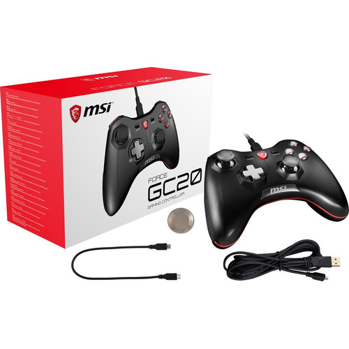 MSI Force GC20 Gaming Controller - Cable - USB - PC, Smartphone, Android, PlayStation 3 - 6.6 ft (2 m) Cable (Fleet Network)