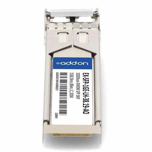 AddOn EX-SFP-1GE-LH-38. 19-AO Compatible Juniper Networks 1000Base-DWDM SFP Transceiver - C-Band 1538. 19nm - 80km - LC - Singlemode - DOM - TAA