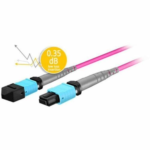 ECI Networks Fiber Optic Duplex Network Cable - 16.4 ft Fiber Optic Network Cable for Network Device - First End: 2 x MTP Type B - - 4 (EN-MTP4LC05OM4)