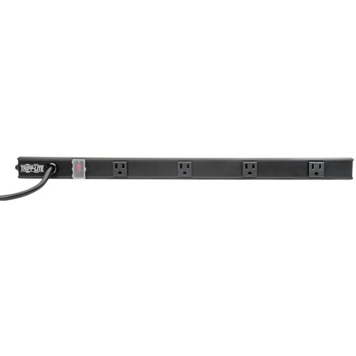 Tripp Lite series PS2404RA06B 4-Outlet Power Strip - NEMA 5-15P - 4 x NEMA 5-15R - 6 ft (1.83 m) Cord - 120 V AC Voltage - 1.80 kW - - (PS2404RA06B)