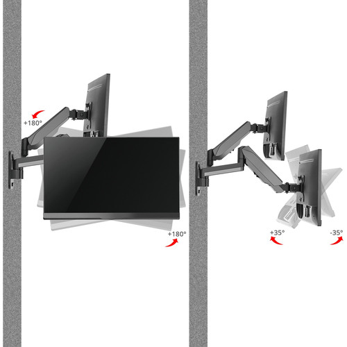 SIIG Dual Monitor Mounting Arm Black Articulating Bracket For Two 32 Screens Supported Capacity Display Support Screen Load Lb Mm G S CE-MT2M12-S1