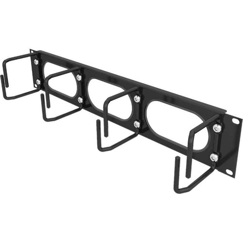 Vertiv&trade; 2U Horizontal Cable Organizer with Metal D Rings (Qty 1) - Cable Management Panel - Black - 2U Rack Height x 19" Panel - (Fleet Network)