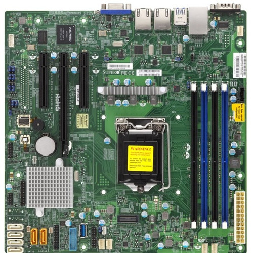 Supermicro X11SSL Server Motherboard - Intel C236 Chipset - Socket H4 LGA-1151 - Micro ATX - 64 GB DDR4 SDRAM Maximum RAM - DIMM, - 4 (Fleet Network)