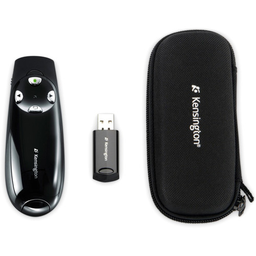Kensington Wireless Presenter Pro With Green Laser And 4 Button Control USB Frequency Radio S K72353USA