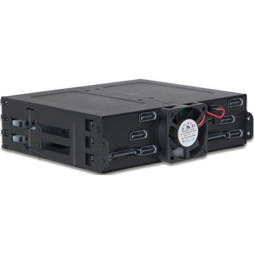 Icy Dock ToughArmor Internal 5.25 Inch Drive Enclosure In Black Supporting Six 2.5 SSD Or HDD Drives Serial ATA 600 MB608SP-B