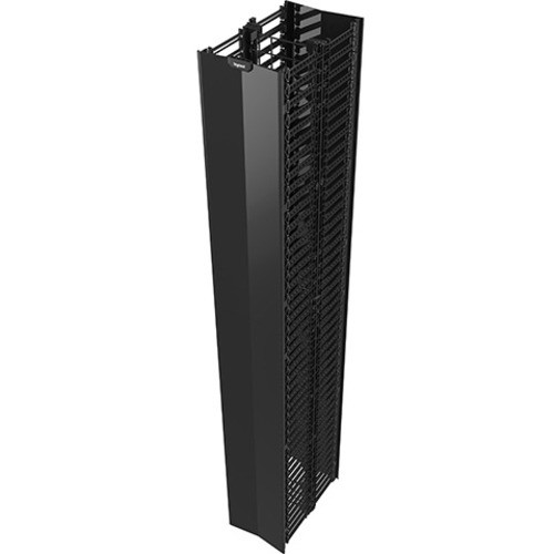 Legrand Q-Series Vertical Manager, 7' H x 12" Wide, Double Sided - Cable Manager - Black - 45U Rack Height x 84" Length - ABS Plastic (Fleet Network)