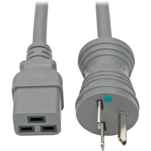 Tripp Lite by Eaton P033-006-GY-HG Standard Power Cord - NEMA 6-15P-HG to IEC C19 - 250V AC / 15A - 6 ft Gray