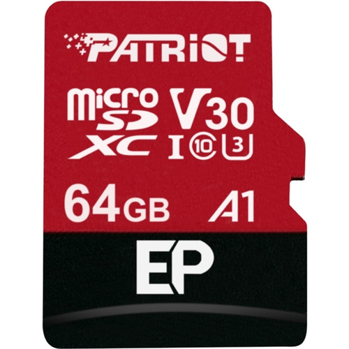 Patriot Memory 64 GB Class 10/UHS-I (U3) microSDXC - 100 MB/s Read - 80 MB/s Write - 3 Year Warranty (PEF64GEP31MCX)
