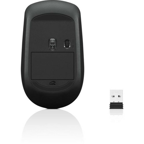 Lenovo 400 Wireless Mouse (WW) - Optical - Wireless - Black - USB - Scroll Wheel - 3 Button(s) - Symmetrical (GY50R91293)