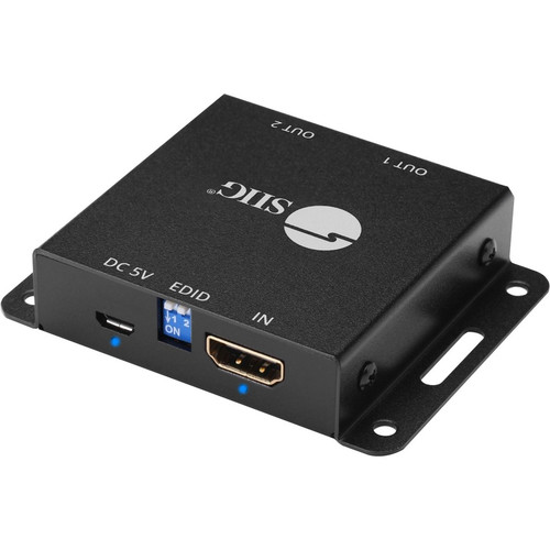 SIIG 2 Port HDMI 2.0 HDR Mini Splitter Amplifier With EDID Management MHzMaximum Bandwidth Video Ft CE-H23K11-S1