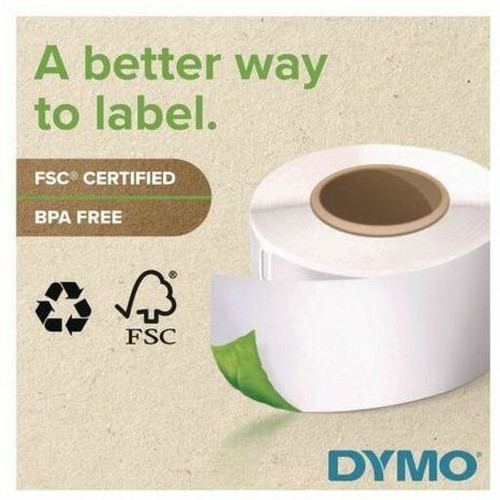 Dymo LabelWriter Shipping Label - 2 1/4" (57.15 mm) Height x 4" (101.60 mm) Width - Rectangle - Direct Thermal - White - 1 Each (2050769)